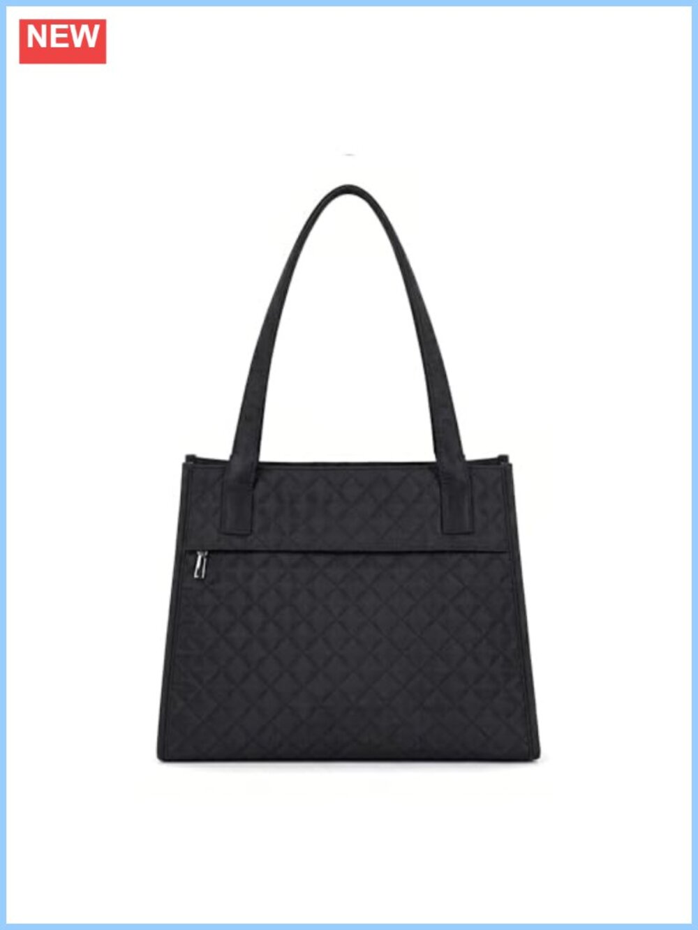 Quilted Puffer Tote Bag Lightweight Shoulder Bag Zipper Work Travel